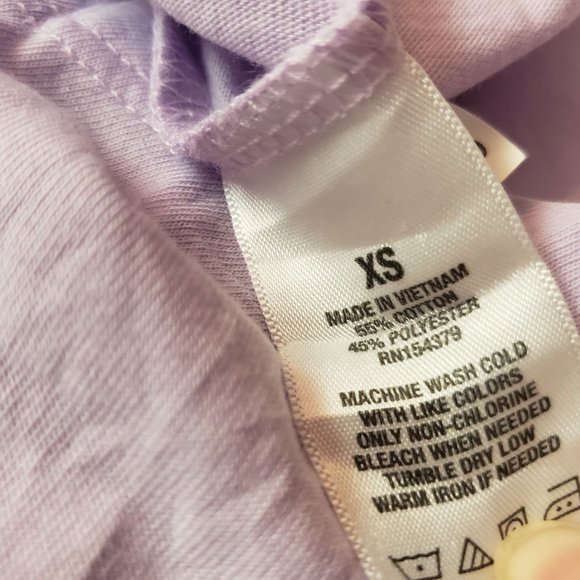 AERO Girlfriend tee size XS tie front lavender New - Picture 5 of 7